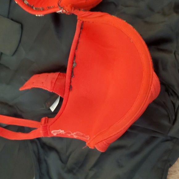 Red Embellished Women's Bra - Picture 4 of 4